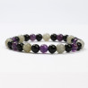 G151-26 Bracelets minéraux Améthyste, Labradorite et Obsidienne