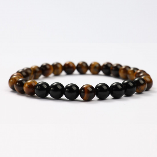 Wholesale mineral jewelry, Tiger eye and Obsidian 3 mineral bracelets