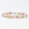 Mineral bracelets Rose quartz, Amethyhste, Amazonite and Honey calcite
