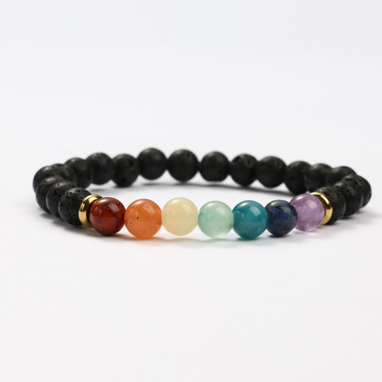Proveedor de joyas minerales, Pulseras de piedras de lava y minerales de los 7 chakras