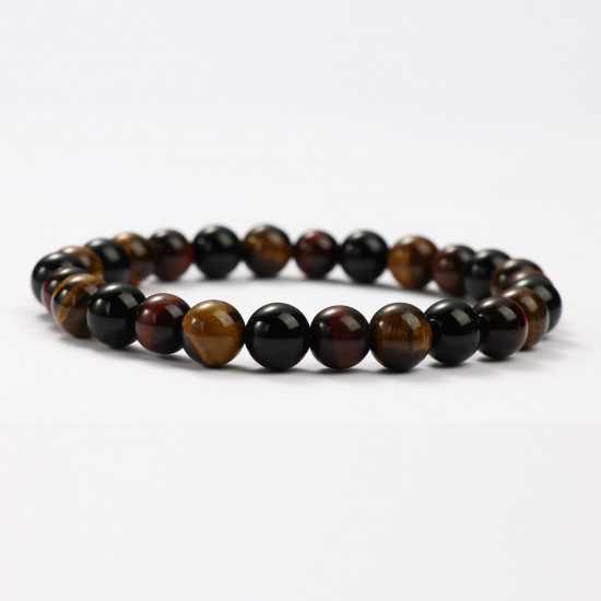 Fournisseur bijoux minéraux, Bracelets minéraux Œil de Tigre, de Taureau et Obsidienne