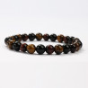 Mineralarmbänder Tigerauge, Stierauge und Obsidian