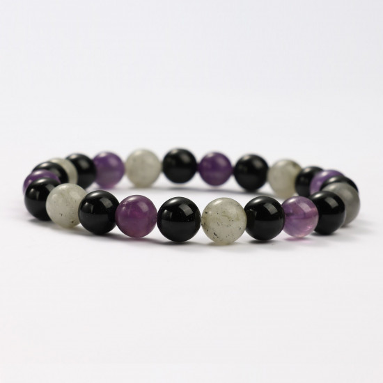Lieferant für Mineralschmuck, Mineralarmbänder Amethyst, Labradorit und Obsidian