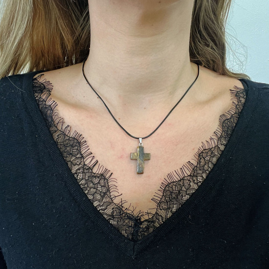 Supplier jewelry minerals, tiger eye cross necklace