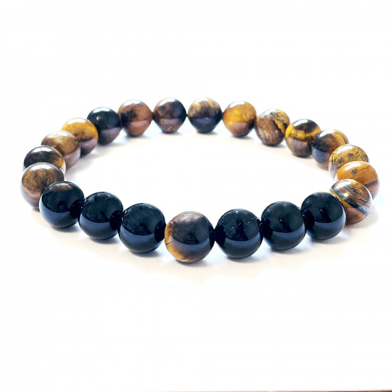 Großhandel für Mineralschmuck, Tigerauge und Obsidian Mineralarmbänder 1