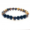 G151-18 Bracelets minéraux Œil de Tigre et Obsidienne