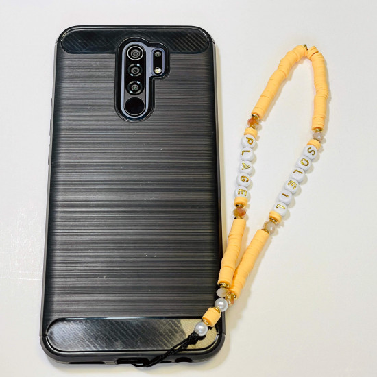 Venta al por mayor de accesorios para teléfonos inteligentes, joyas para teléfonos "de playa" de color naranja