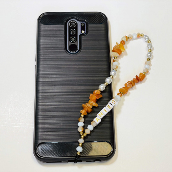 Grossiste accessoires smartphone, bijoux de téléphone "amie" orange