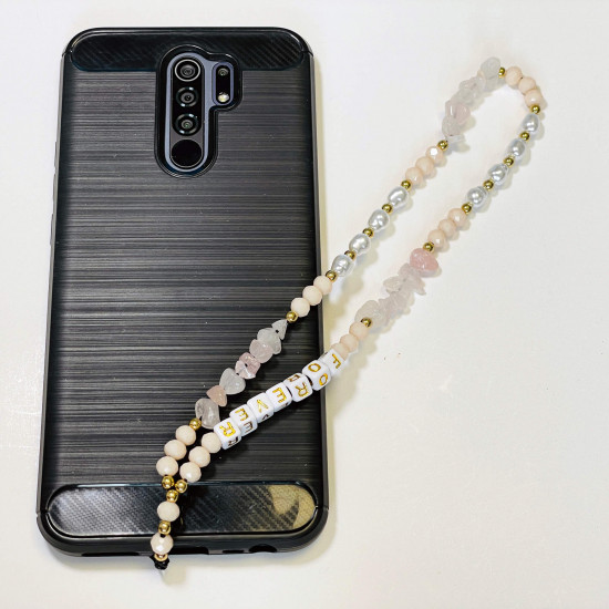 Grossiste accessoires smartphone, bijoux de téléphone "Forever" rose