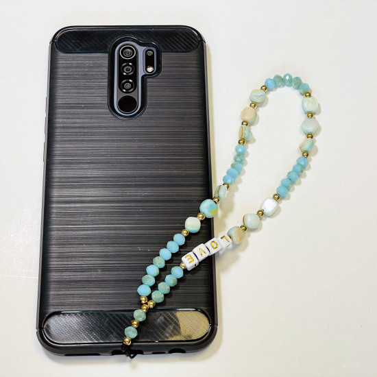 Grossista di accessori per smartphone, gioielli per telefoni "Love" blu
