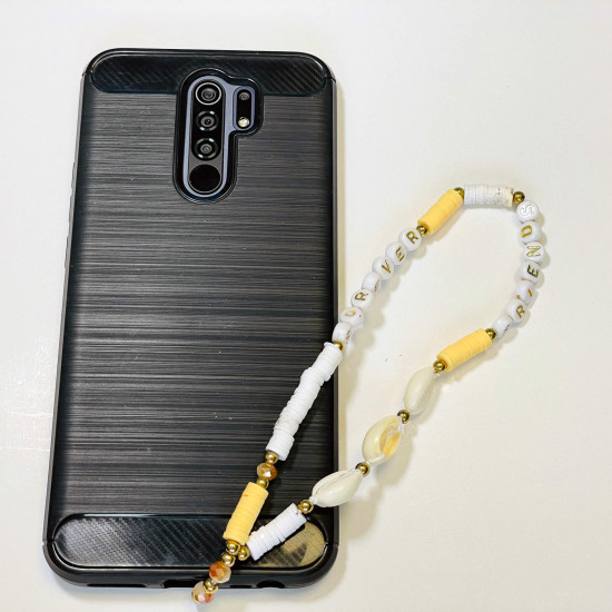 Grossiste accessoires smartphone, bijoux de téléphone "Forever friends" cauris orange