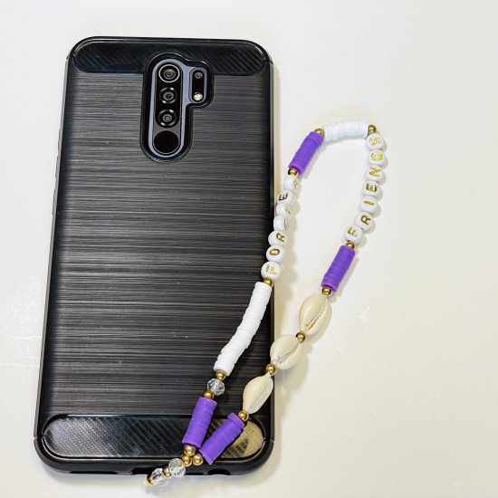 Mayorista de accesorios para smartphone, joyas para teléfono "Forever friends" cowries morados