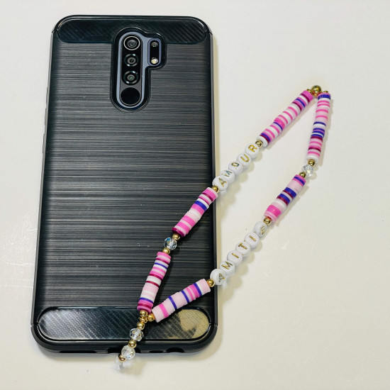 Mayorista de accesorios para smartphone, joyas para teléfono "Amour Amitié" lila