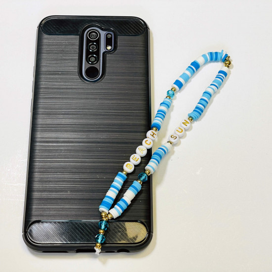 Mayorista de accesorios para smartphone, joyas para teléfono "Sun beach" azul